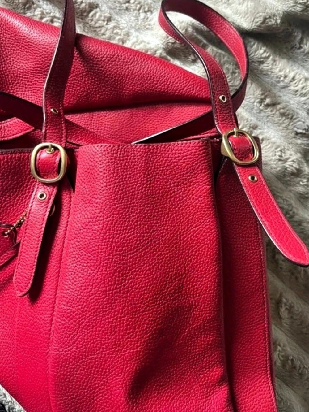 Coach Alana Candy Apple Red Leather Tote